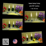 White Nasal Spray Pump Fine Mist with 1 oz. or 2 oz. Amber, Blue, Clear PET Plastic Bottles EMPTY