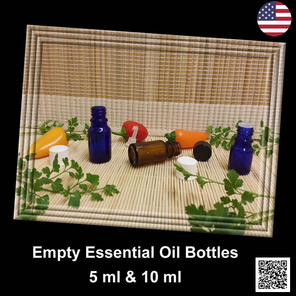 EMPTY Essential Oil Glass Bottles 5 ml or 10 ml
