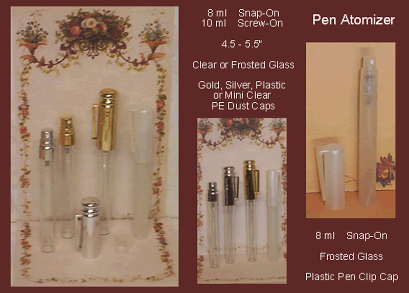 Perfume Screw On Fine Mist 10 ml Pen Clip Slim Frosted Glass Bottle