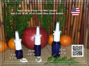 Nasal Spray Pump Blue Glass bottles 5 ml, 10 ml