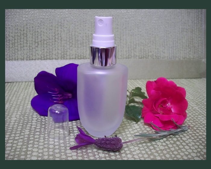 Perfume Screw On Fine Mist Silver Ring with 1.8 oz. Oval Frosted Glass Bottles EMPTY