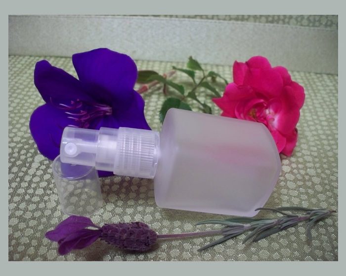 Perfume Screw On Fine Mist Natural Color with 1 oz. Square Frosted Glass Bottles EMPTY
