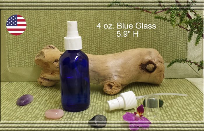 white fine mist with 4 oz. glass bottles